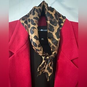 Leopard Print Scarf - Brown/Black
